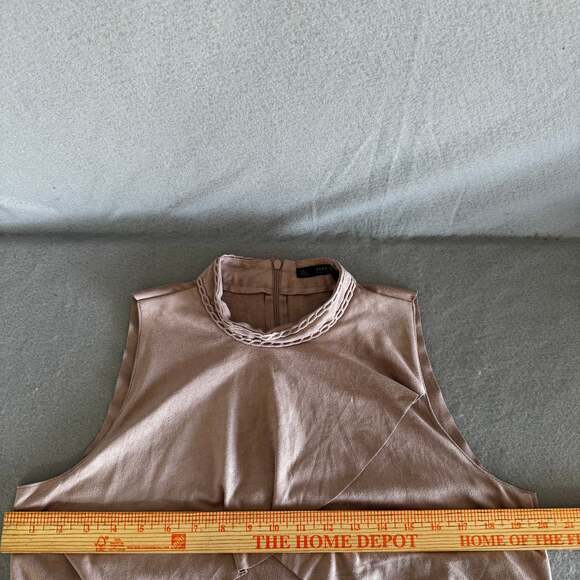 Zara Basic Collection Sleeveless Tiered Ruffle Faux Suede Dress - Picture 8 of 10